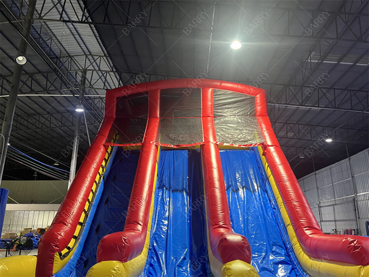 10.5x5.4x6.6m Commercial double voie géant gonflable toboggan de l' eau Jumper rebondissant lune rebondir toboggan d' eau pour la piscine adulte