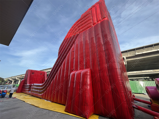 Fabrique personnalisée commercial Red Giant Water Slide Excitant gonflable Slip N Fly Zip Line Jeu de sport