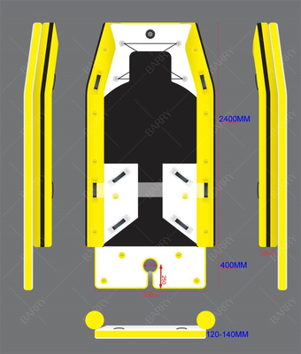 Petit kayak gonflable PVC Pouvoir de voile Ce poids léger Catamaran voilier Hypalon bateau gonflable Catamaran