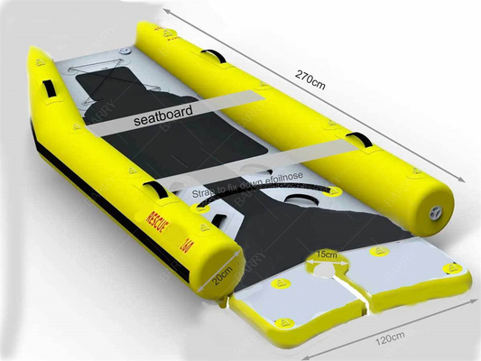 Petit kayak gonflable PVC Pouvoir de voile Ce poids léger Catamaran voilier Hypalon bateau gonflable Catamaran