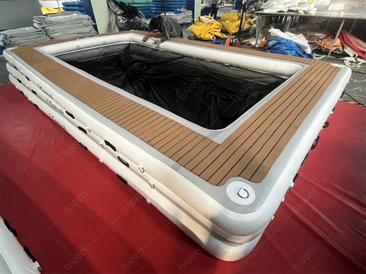 Nouvelle piscine marine flottante gonflable portable protection contre l'océan piscine avec enceinte de filet pour yacht