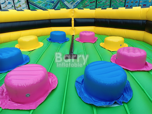 Parc d'attractions gonflable à l'eau sèche géante à l'extérieur National Indoor Big Bounce House With Wipe Out Game Slide
