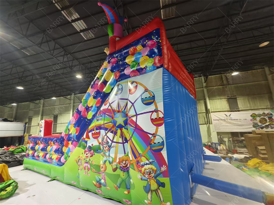 Glissière gonflable clown 8x4.7x6.5m pour les fêtes pour enfants PVC personnalisé
