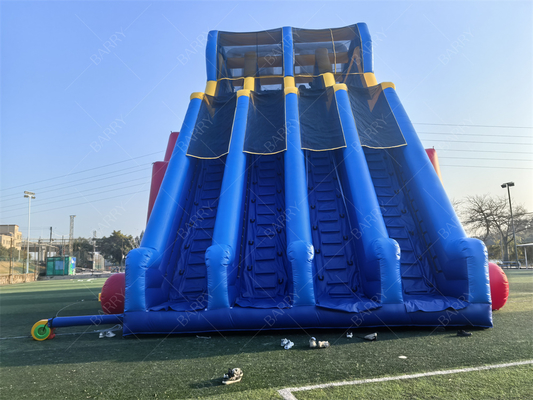 Grade commercial 65x18x15m Rouge personnalisé aventure géant toboggan gonflable pour adultes