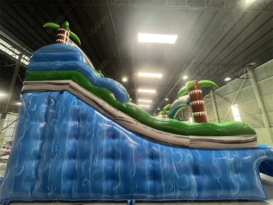 Toboggan aquatique gonflable commercial pour piscine, grand ou petit palmier, toboggan gonflable géant sur le thème de la jungle
