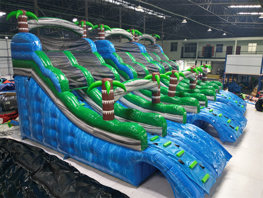 Toboggan aquatique gonflable commercial pour piscine, grand ou petit palmier, toboggan gonflable géant sur le thème de la jungle