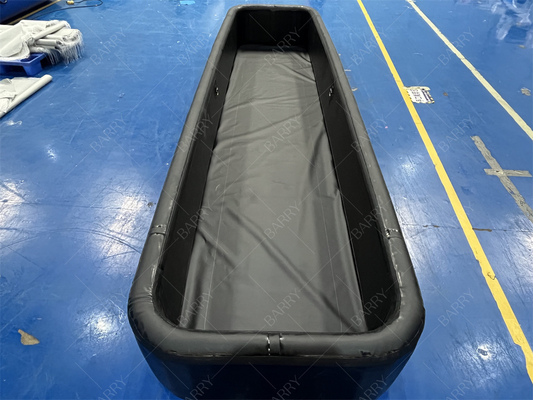 Piscine gonflable rectangulaire noir à goutte à goutte à couture technologie à air multiple personnalisation de piscine gonflable extérieure