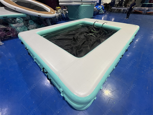 Piscine de mer flottante portable et durable en point de chute pour yacht, piscine gonflable de mer avec filet anti-méduses