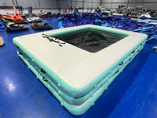 Piscine de mer flottante portable et durable en point de chute pour yacht, piscine gonflable de mer avec filet anti-méduses