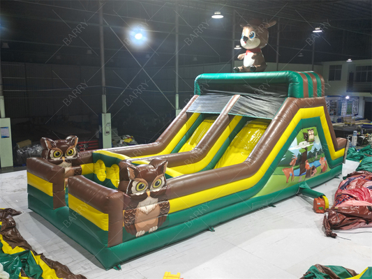 Parcours d'obstacles de saut à l'élastique gonflable géant Parcours d'obstacles de jeu gonflable Trampoline pour enfants et adultes
