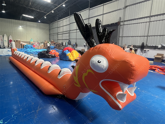Jeu de jouets aquatiques en forme de dragon de mer, bateau banane gonflable monoplace pour 12 personnes, bateau volant