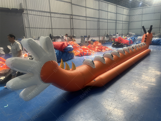 Jeu de jouets aquatiques en forme de dragon de mer, bateau banane gonflable monoplace pour 12 personnes, bateau volant