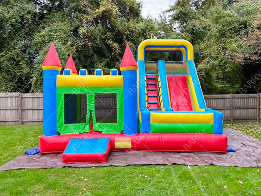 Château gonflable combo toboggan en bâche PVC personnalisée pour enfants