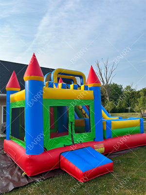 Château gonflable combo toboggan en bâche PVC personnalisée pour enfants