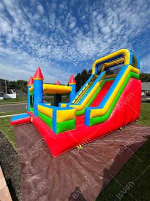 Château gonflable combo toboggan en bâche PVC personnalisée pour enfants