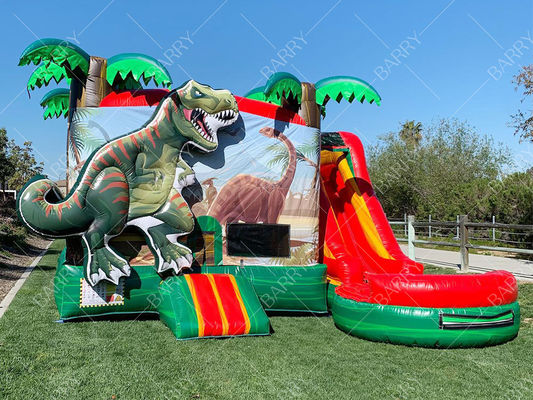 Maison gonflable dinosaure pour enfants avec toboggan Castillos Inflables Dino Château gonflable dinosaure avec toboggan et souffleur