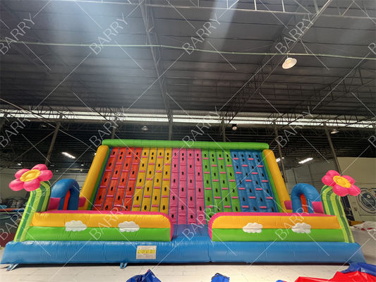Location de fêtes en plein air Jeux gonflables géants Mur d'escalade gonflable pour enfants en forme de fleur à vendre