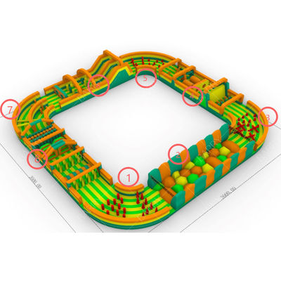 Terrain de jeux gonflable commercial personnalisé avec parcours d'obstacles, amusant et excitant pour tous les âges