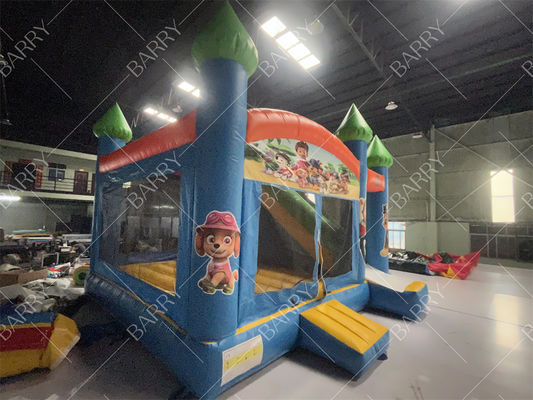 Commercial Patrol Paw Inflatable Bouncer Dog Unisex Outdoor Game Inflatable Bounce House With Slide For Kids
