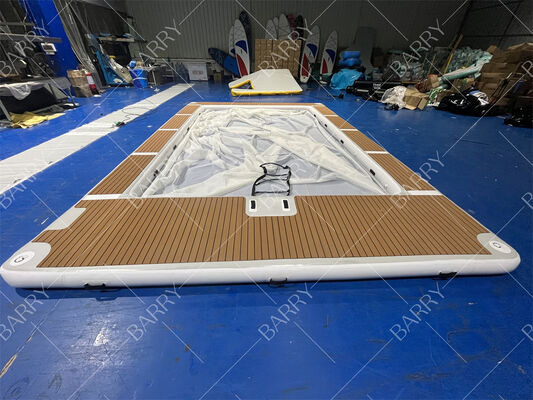 Piscine gonflable en forme de méduse pour yacht, avec tube en point de chute et filet