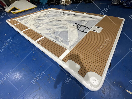 Piscine gonflable en forme de méduse pour yacht, avec tube en point de chute et filet