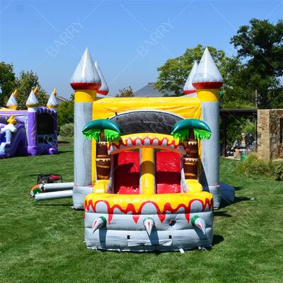 Fête Dino Bouncer Bounce House Castillos Hinchables gonflable Jurassic World Château avec piscine à glissière Dinosaure Jump House