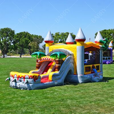 Fête Dino Bouncer Bounce House Castillos Hinchables gonflable Jurassic World Château avec piscine à glissière Dinosaure Jump House