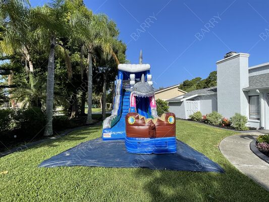 Shark Theme Thickness PVC Inflatable Water Park Swimming Pool with Slide Water Pool for Children