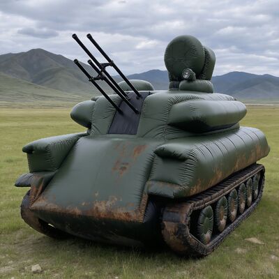 8,8m Modèle de char militaire gonflable Décoration d'événement extérieur Char léger de leurre tactique