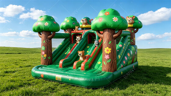 Maison à arbres de la jungle maison gonflable avec diapositive Combo commercial pour les enfants