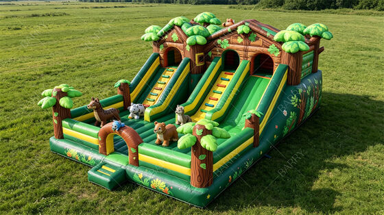 Maison à arbres de la jungle maison gonflable avec diapositive Combo commercial pour les enfants