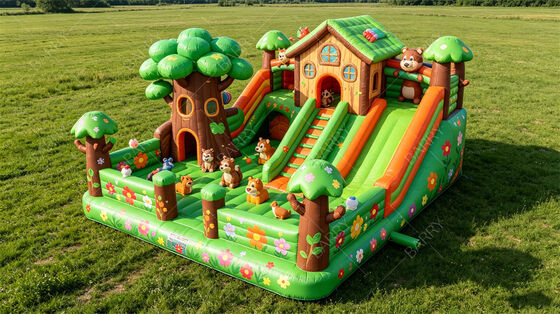 Maison à arbres de la jungle maison gonflable avec diapositive Combo commercial pour les enfants