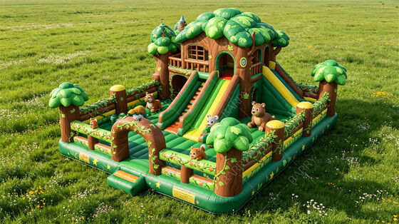 Maison à arbres de la jungle maison gonflable avec diapositive Combo commercial pour les enfants