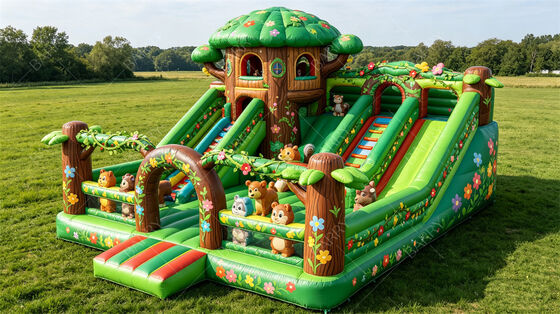 Maison à arbres de la jungle maison gonflable avec diapositive Combo commercial pour les enfants