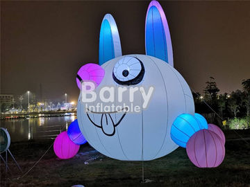 Beau ballon gonflable d'éclairage de lapin de Noël extérieur pour la publicité