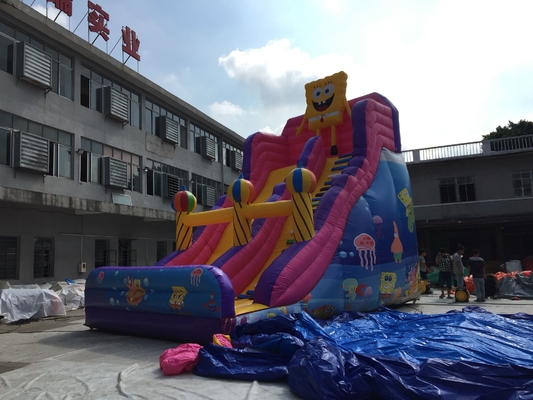 Chambre de rebond d'air de château de 1000D Plato Commercial Inflatable Slide Jumping