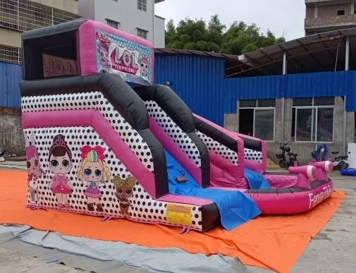 location commerciale gonflable de PVC LOL Bounce House Slide Pink de 0.55mm