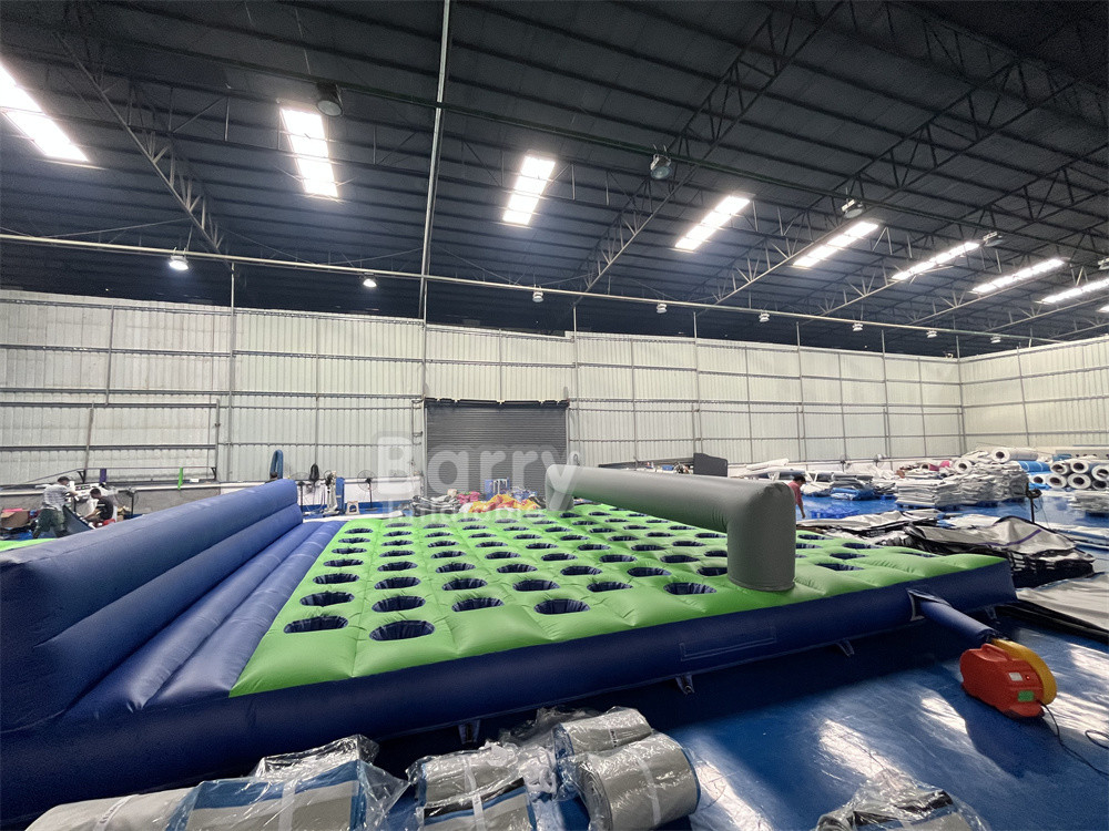 17.5m(L) X7.4m(W) X1.2m(H) Pvc bâche matelas gonflable Courir pour fou 5k course d'obstacles gonflable