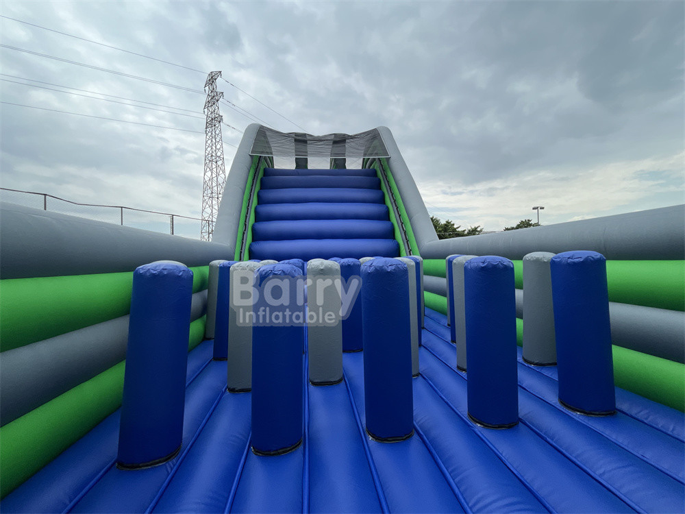Enfants Adultes Obstacles Cours Sports Jeu thématique Insane 5k Destination gonflable amusant ligne d'arrivée 33m Gigant toboggan