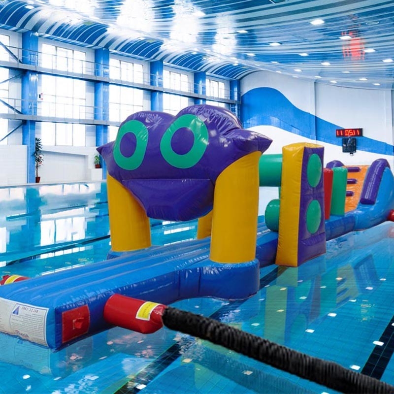 Couleur 10M Challenge piscine gonflable cours d'assaut sur l'eau gonflable Aqua Run pour la mer ou la piscine