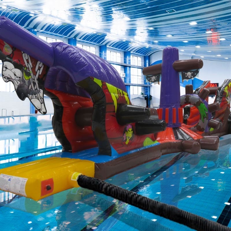 Personnalisé 12.5M Ghost Ship Pool gonflable Blow Up cours d'obstacles d'eau Pour la piscine Jouer