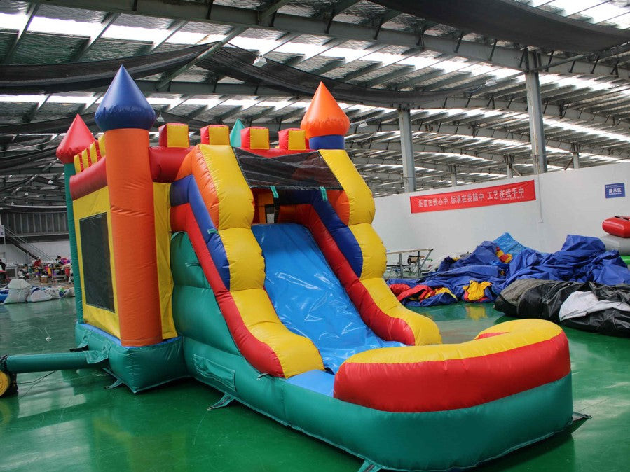 Logo personnalisé pour enfants en PVC de qualité commerciale château mouillé ou sec maison de rebond avec diapositive type de jouet d'amusement