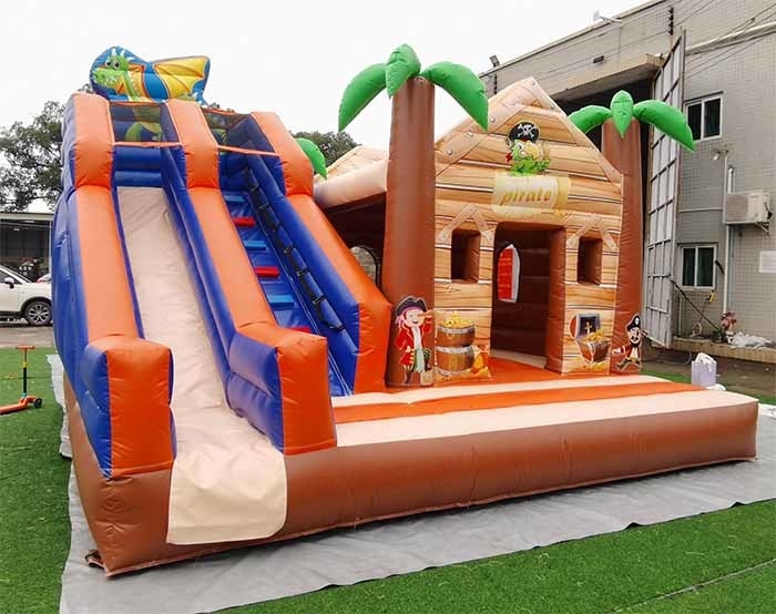 Sauf et durable Palmier château rebondissant pirate jungle maison rebondissant avec glissement pour les enfants adultes
