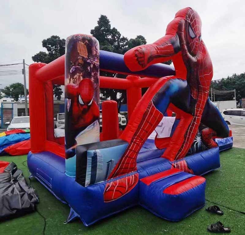 Maison de saut à l' intérieur / à l' extérieur Spiderman avec toboggan pour les fêtes thématiques enfants