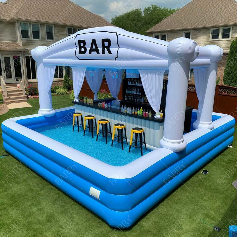 Grand design supérieur gonflable nouveau bar plateforme de loisirs bar de fête piscine à eau gonflable pub bar