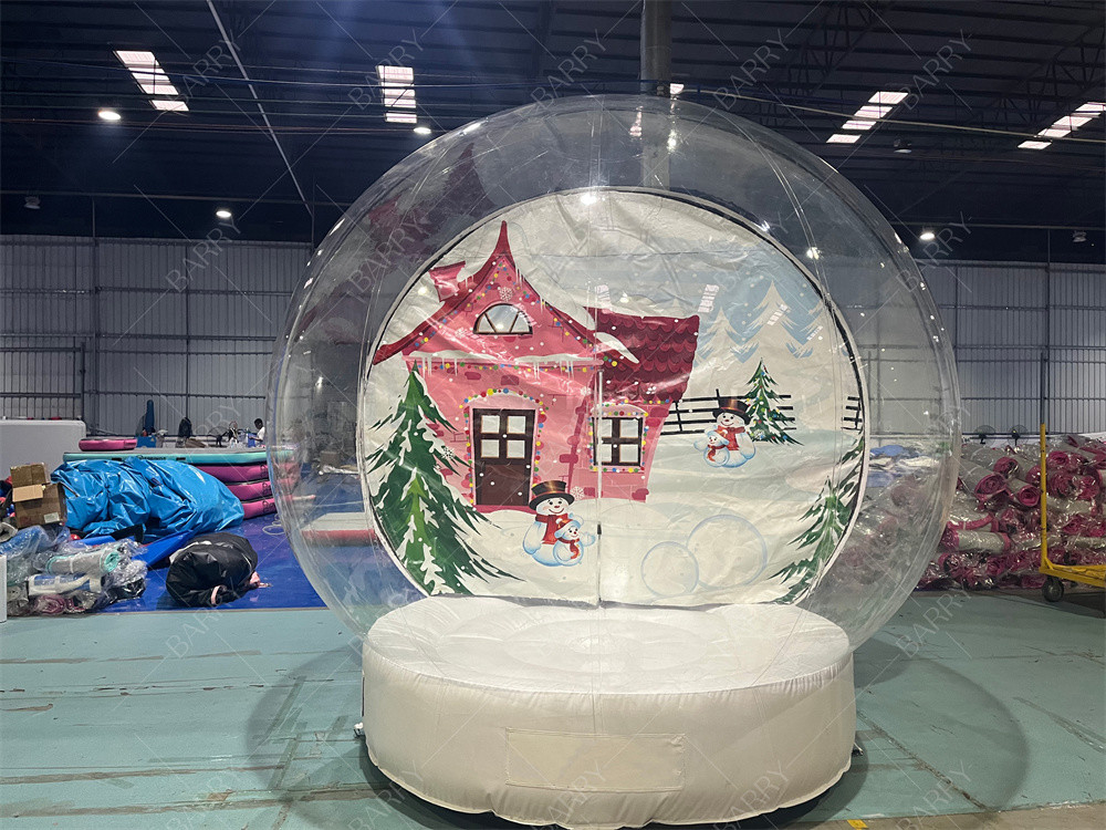 Décoration de club de nuit de 3m Noël Tente à boule de neige claire Tente gonflable Maison du Père Noël Grotte de Santa Oxford Tente à bulles de Noël