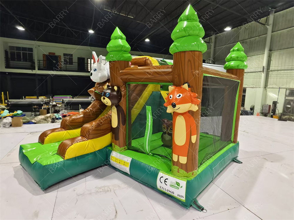 3.6x3x2.4m Thème animal Forêt tropicale sautant château gonflable