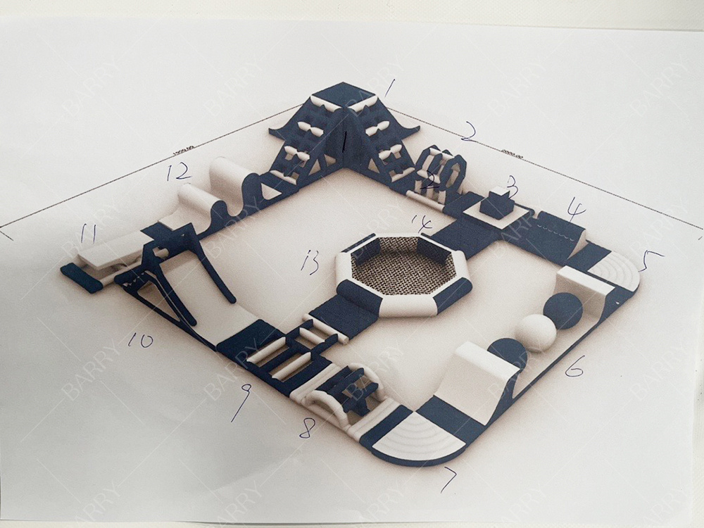 Parc aquatique gonflable de conception de mode Parc aquatique flottant gonflable Parc aquatique d'été Aqua Park