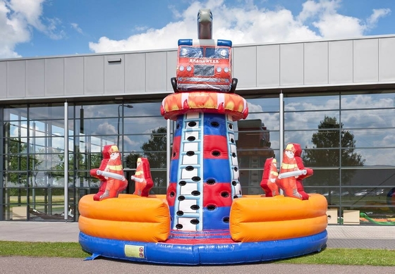 Glissière sèche gonflable de camion de pompiers de PVC pour le mur s'élevant gonflable de jouets extérieurs