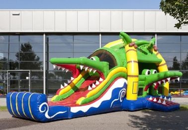Le château sautant de crocodile gonflent extérieur combiné avec le ventilateur de la CE/UL